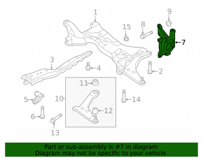 Цапфа передняя левая Mitsubishi Outlander 14-22