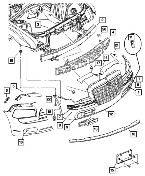 Заглушка птф левая Dodge Challenger 09-14