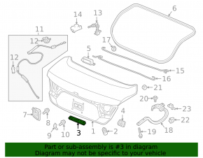 Отбойник крышки багажника левый Honda Civic XI FE/FL 22-25 внутренний 4d