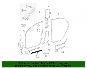 Накладка порога передняя левая внешняя Toyota Prius 20 04-09 черная