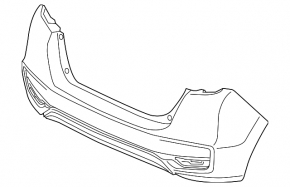 Бампер задний голый Honda Fit 15-20 2018-20, lx, ex, ex-l