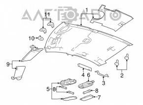 Обшивка потолка Chrysler 200 11-14 без люка беж