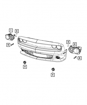 Фара передняя правая Dodge Challenger 15-23 рест, галоген