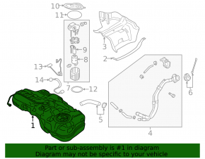 Топливный бак Hyundai Kona 18-23 1.6, 2.0