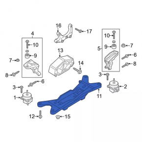 Опора АКПП Ford Mustang mk6 15-17 2.3T под 6 ступ АКПП