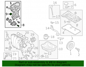 Передняя крышка двигателя Hyundai Elantra UD 14-16 1.8, 2.0