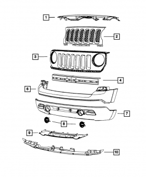 Абсорбер переднього бампера Jeep Patriot 11-16