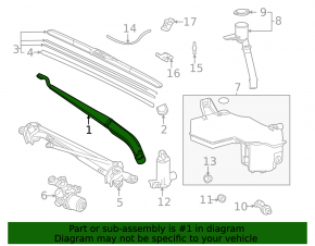 Поводок дворника правый Toyota Sienna 21-26