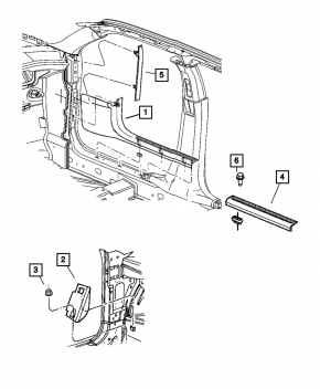 Накладка порога задняя правая Chrysler 300 11-23 черн