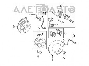 Диск тормозной задний левый Lexus RX300 RX330 RX350 RX400h 04-09