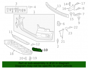 Грати переднього бампера ліва Audi A4 B9 18-18 S line, без радара, чорна