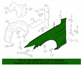 Крыло переднее левое Ford Mustang mk6 15-17 base