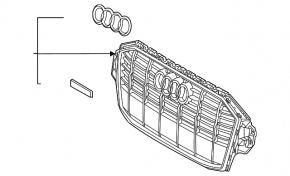 Решетка радиатора grill в сборе Audi Q7 20-24 темный хром
