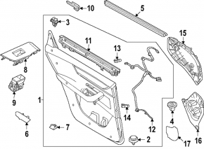 Шторка двери задней левой Mazda CX-90 24-26