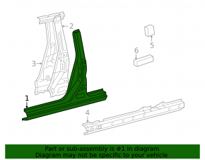 Стойка кузова центральная левая Toyota Highlander 01-07