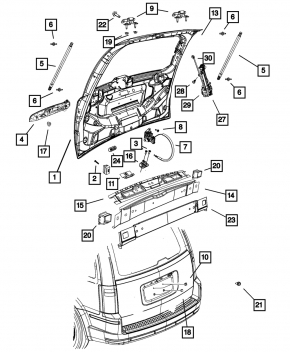 Замок двери багажника Dodge Journey 11-20