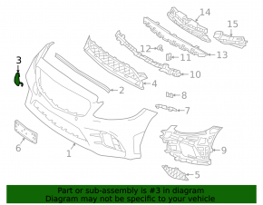 Заглушка буксировочного крюка переднего бампера Mercedes C-class W205 19-21
