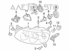 Фара передняя правая Mazda3 03-09 голая DEPO