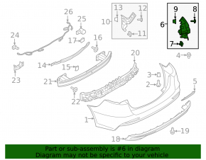 Крепление заднего бампера правое внутреннее Ford Fusion mk5 19-20
