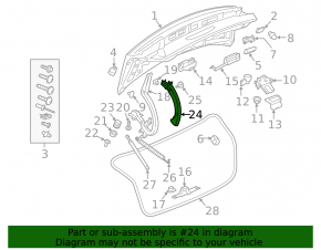 Накладка петли крышки багажника правая Audi A4 B9 17-25 черная
