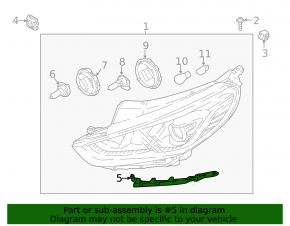 Накладка фары верхняя правая Hyundai Sonata 18-19