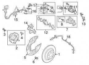 Датчик ABS задній лівий Ford Fusion mk5 13-20 короткий
