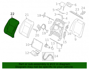 Обшивка спинки пассажирского сиденья BMW 5 F10 14-16 кожа Dakota бежевая Venetobeige
