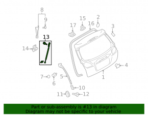 Амортизатор двери багажника правый Subaru Outback 10-14