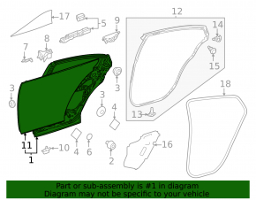 Дверь голая задняя правая Toyota Prius 23-26