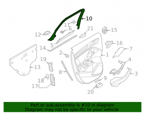 Рамка двери внутренняя задняя правая Audi A3 8V 15-20 черная, царапина