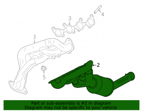 Коллектор выпускной левый с катализатором Ford Mustang mk6 15-17 5.0