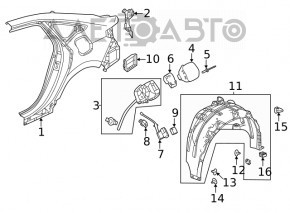 Подкрылок задний левый Honda Civic XI FE/FL 22-23 4d