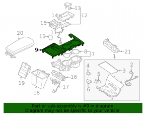 Накладка центральной консоли верхняя Kia K5 21-24 черная, потерта