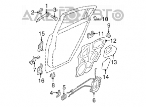 Замок двери задней левой Mazda3 03-09