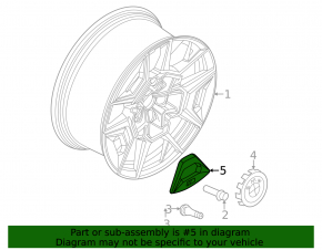 Накладка колесного диска BMW XM G09 23-26 R22, тип 1, code s1fua, s1fva