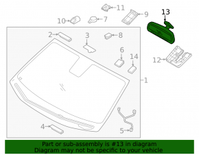 Зеркало внутрисалонное Hyundai Tucson 16-18 автозатемнение, компас, Home link
