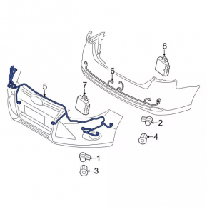 Проводка переднего бампера Ford Focus mk3 11-14 дорест, под птф