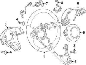 Кнопки управления на руле Mazda CX-9 16-21 под адаптивный круиз
