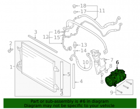 Компрессор кондиционера VW Passat b7 12-15 USA 2.5