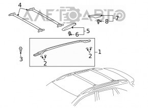 Рейлинги поперечные 2шт Lexus RX300 RX330 RX350 RX400h 04-09
