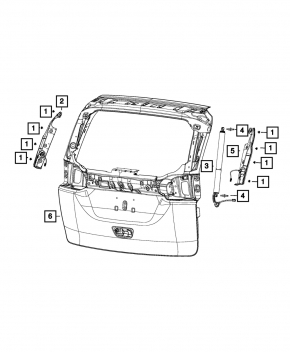 Датчик наклона двери багажника правый Chrysler Pacifica 19-26