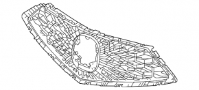 Основание решетки радиатора grill Acura MDX 21-26 2022-26, without surround view, without a-spec