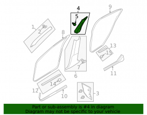Накладка центральной стойки верхняя ремень левая Infiniti G25 G35 G37 4d 06-15