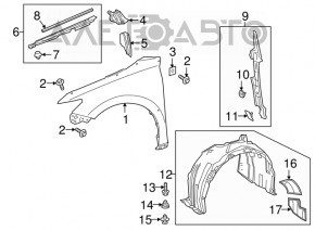Ущільнювач крила капот-крило правий Toyota Camry v70 18-24 EUR