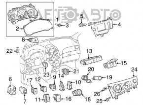 Кнопка аварийной сигнализации Toyota Sienna 11-15 бежевая