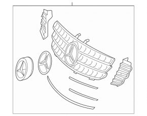 Решетка радиатора grill в сборе Mercedes W164 ML 06-11