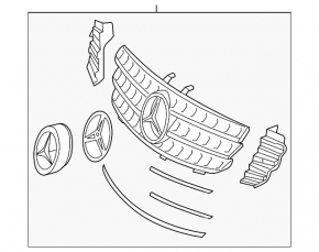 Решетка радиатора grill в сборе Mercedes W164 ML 06-11