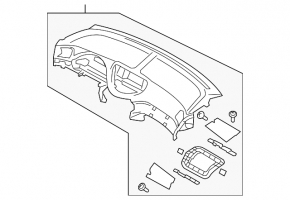 Торпедо передняя панель без AIRBAG Subaru b9 Tribeca серая