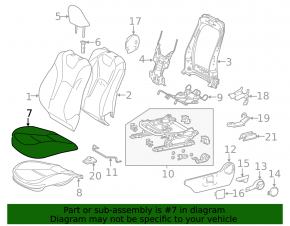Водительское сиденье Toyota Prius 50 19-22 без airbag, ткань, черная, механическое, подогрев