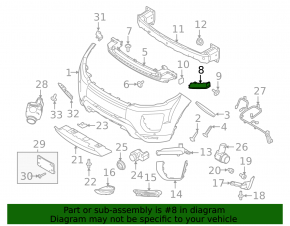 Кріплення переднього бампера ліве Land Rover Range Rover Evoque 12-18